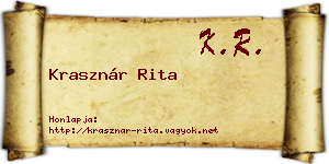 Krasznár Rita névjegykártya