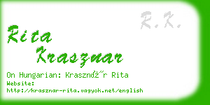 rita krasznar business card